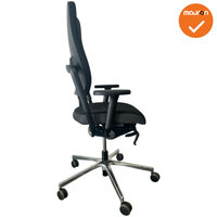 Grahl Xenium Classic bureaustoel - Classic  - refurbished - Zwarte stoffering met grijze zijkant zitting - chroom voetkruis - z