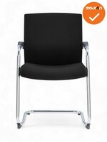 Vergaderstoel Slide - NIEUW - Zwart - Chrome onderstel