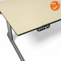 Ahrend 500 zit-sta bureau - 200x80 - refurbished - Ahorn blad - zilvergrijs onderstel