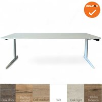Ahrend 500 slingerverstelbaar bureau - nieuw blad naar keuze - afmetingen naar keuze - wit onderstel