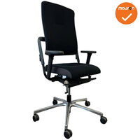 Rohde &amp; Grahl - Xenium - Nowystyl - Classic  - refurbished - Zwarte stoffering met grijze zijkant zitting - Chroom voetkrui