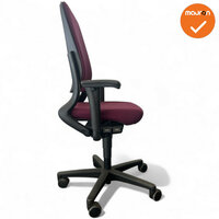 Ahrend 230 - Hoge rug  - Bordeaux rode stoffering - Zwart voetkruis