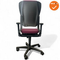Ahrend 230 - Hoge rug  - Bordeaux rode stoffering - Zwart voetkruis