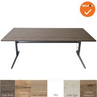 Ahrend 500 zit-sta bureau - nieuw blad naar keuze - 200cm breed - zilvergrijs onderstel 