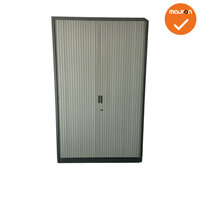 Roldeurkast - Basic - 195x120x45cm - Antracietgrijs met lichtgrijze deuren