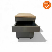 Ladeblok - 57x42x76cm - Antraciet - 4 lades - metalen front - topblad naar keuze