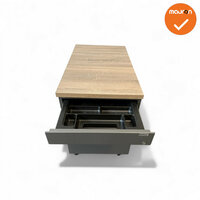 Ladeblok - 57x42x76cm - Antraciet - 4 lades - metalen front - topblad naar keuze