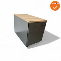 Ladeblok - 57x42x76cm - Antraciet - 4 lades - metalen front - topblad naar keuze