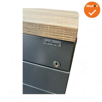 Ladeblok - 57x42x76cm - Antraciet - 4 lades - metalen front - topblad naar keuze