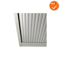 Roldeurkast -105x120x47cm - Zilvergrijs met zilvergrijze deuren - Ahorn topblad