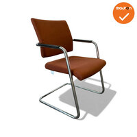 Rohde &amp; Grahl - Vergaderstoel - Kastanjebruine stoffering - Chroom frame