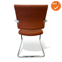 Rohde &amp; Grahl - Vergaderstoel - Kastanjebruine stoffering - Chroom frame