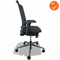 Gispen Zinn  - 4D Armleggers - Antracietgrijs gem&ecirc;leerde stoffering - Chroom voetkruis