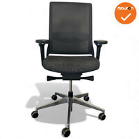 Gispen Zinn  - 4D Armleggers - Antracietgrijs gem&ecirc;leerde stoffering - Chroom voetkruis