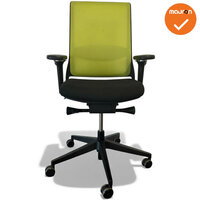 Gispen Zinn - 4D Armleggers - Zwart gestoffeerde zitting met groen netweave - zwart voetkruis