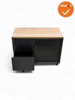 Verrijdbaar ladeblok met schuifdeurkast - NIEUW- topblad in kleur naar keuze