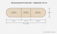 Ahrend vergadertafel - 515x100cm - Ovaal - bladkleur naar keuze