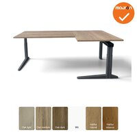 Ahrend hoekbureau &ndash; 200x120 cm &ndash; Handmatig verstelbaar &ndash; Antraciet onderstel &ndash; Nieuw blad