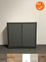 Ahrend - Roldeurkast - 110x120x45 cm - Antracietgrijs - Grijze deuren