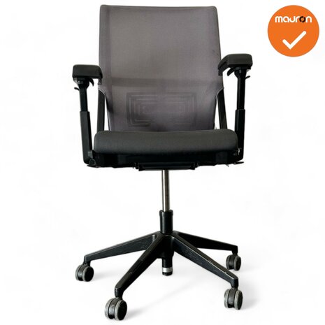 Haworth Comforto 59 - Grijze stoffering - zwart voetkruis