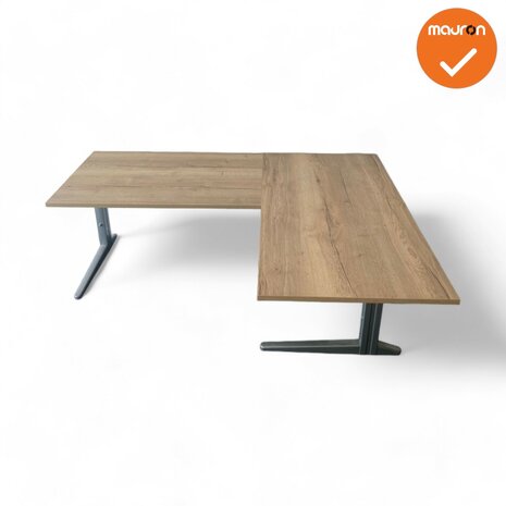 Hoekbureau - 200x160 - Ahrend Essa - Zilvergrijs - Rechte hoek 