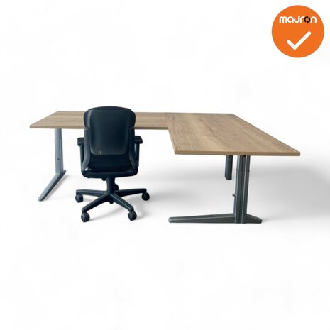 Hoekbureau - 200x160 - Ahrend Essa - Zilvergrijs - Rechte hoek 