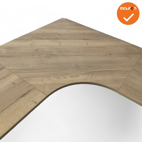 Hoekbureau - 200x200 - Ahrend Essa - Zilvergrijs - Ronde hoek 