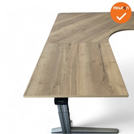 Hoekbureau - 240x200 - Ahrend Essa - Zilvergrijs - Ronde hoek 