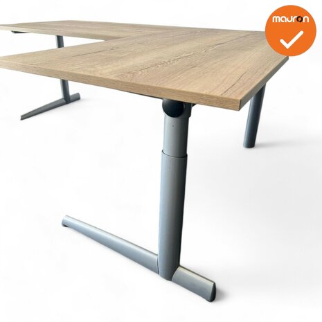 Hoekbureau - 200x160 - Ahrend 500 - Zilvergrijs - Rechte hoek 