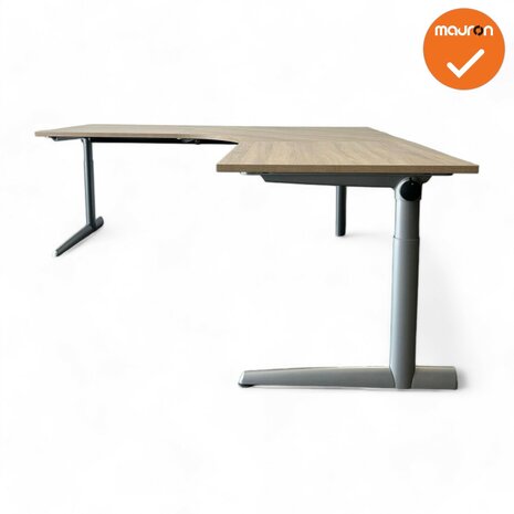 Hoekbureau - 200x200 - Ahrend 500 - Zilvergrijs - Ronde hoek