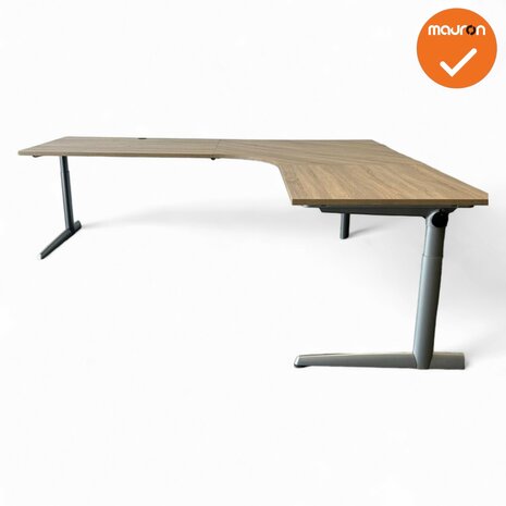 Ahrend 500 hoekbureau -240x200 - Bladkleur naar keuze - Zilvergrijs onderstel