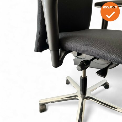 Haworth Comforto 55 Bureaustoel - Nieuwe zwarte stof - Chroom