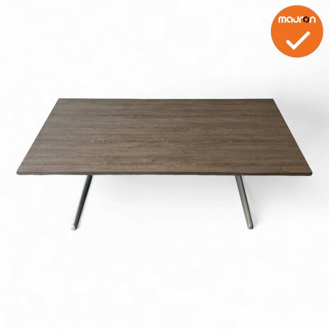 Bureau - Ahrend 500 - Handmatig - Zilvergrijs - Oak dark Melamine - 160x80