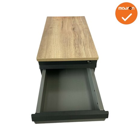 Ladeblok - 57x42x76cm - Zwart - 3 gelijke lades - kunststof - topblad naar keuze