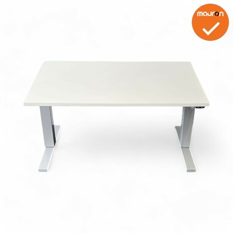 Refurbished - HonMove zit-sta bureau - zilvergrijs onderstel - 120x80 - gebruikt wit blad