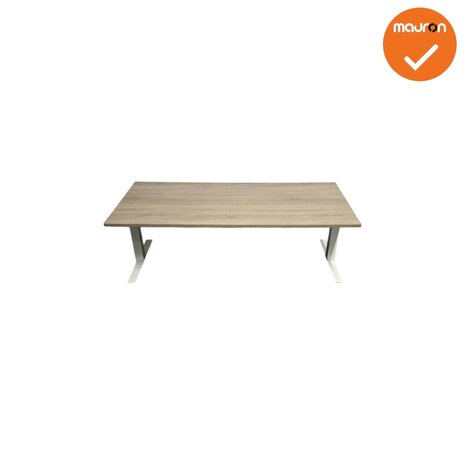 Refurbished - Ultrajust zit-sta bureau - wit onderstel - maat en kleur blad naar keuze