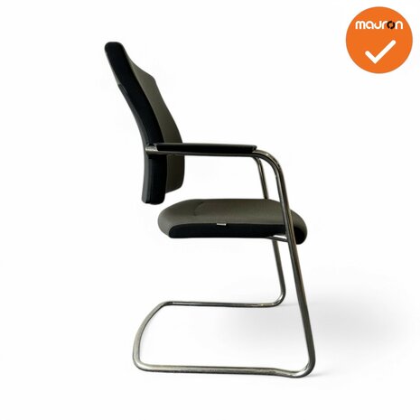 Interstuhl vergaderstoel - chroom frame met antraciete stoffering