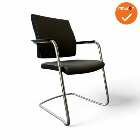 Interstuhl vergaderstoel - chroom frame met antraciete stoffering