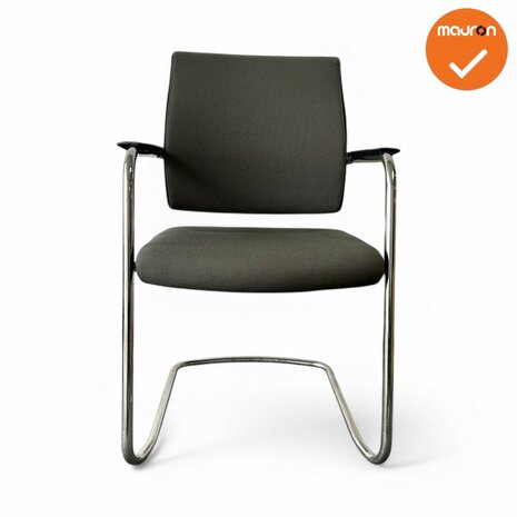 Interstuhl vergaderstoel - chroom frame met antraciete stoffering