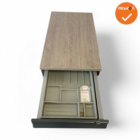 Ladeblok - 57x42x76cm - Zwart - 4 lades - kunststof front - topblad naar keuze