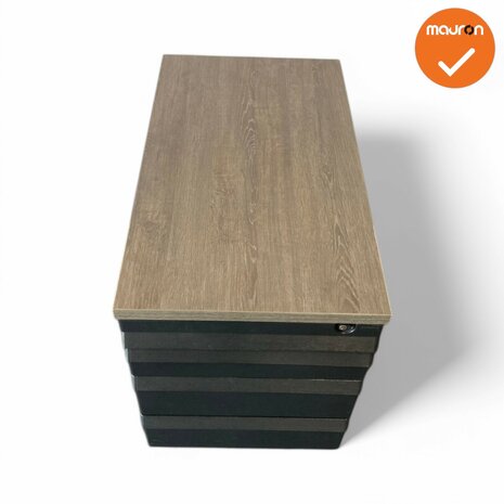 Ladeblok - 57x42x76cm - Zwart - 4 lades - kunststof front - topblad naar keuze