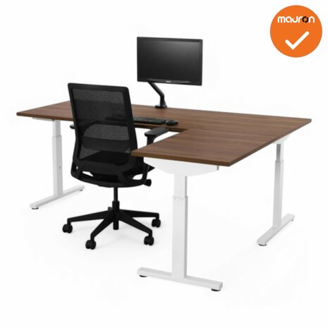 Hoekbureau Tube - Rechte hoek - wit onderstel - wit