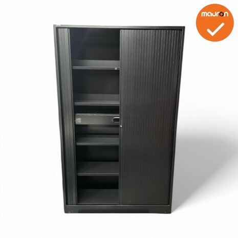 Ahrend Roldeurkast - 195x120x45 - Zwart - Metalen zwarte deuren