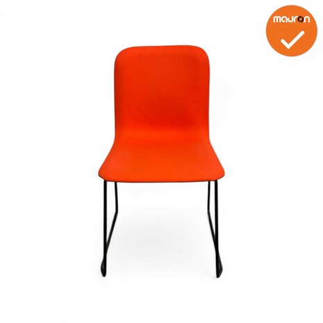 Lensvelt vergaderstoel - rood gestoffeerd met zwart onderstel