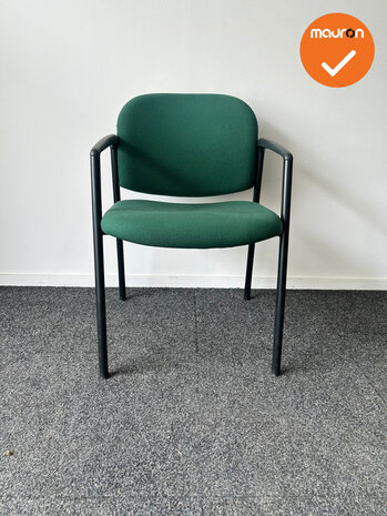 Vergaderstoel - Ahrend 320 - groene stoffering - zwart frame