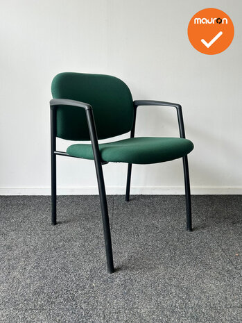 Vergaderstoel - Ahrend 320 - groene stoffering - zwart frame