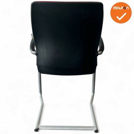 Ahrend 230 vergaderstoel - Zilvergrijs frame - Rode stoffering