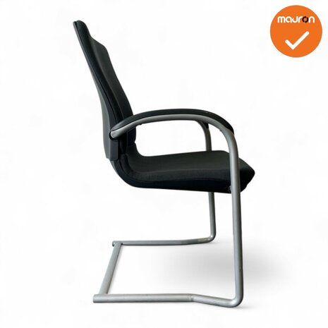 Ahrend 230 vergaderstoel - Zilvergrijs frame - Antracietgrijze stoffering