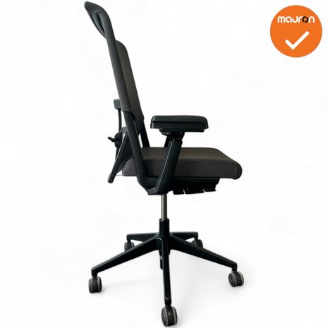 Haworth Comforto 59 - Antracietgrijs gestoffeerd - Zwart voetkruis