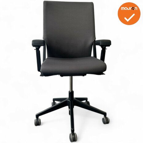 Haworth Comforto 59 - Antracietgrijs gestoffeerd - Zwart voetkruis